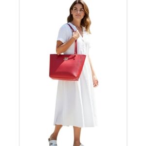 Bradgley Mischka Vigan Chic Red Tote Bag with Gold Accents